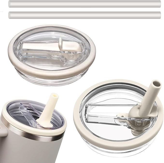 40 OZ Tumbler Flip Straw Lid Replacement Fit for Stanley Quencher, 2 Pcs Leak Proof Spill Proof R... | Amazon (US)