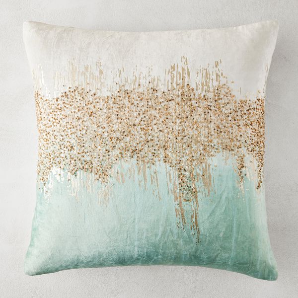 Joie De Vivre Pillow 22" - Aqua | Z Gallerie