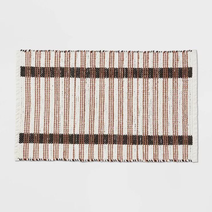 20"x32" Modern Reversible Colorblock Striped Bath Rug - Threshold™ | Target
