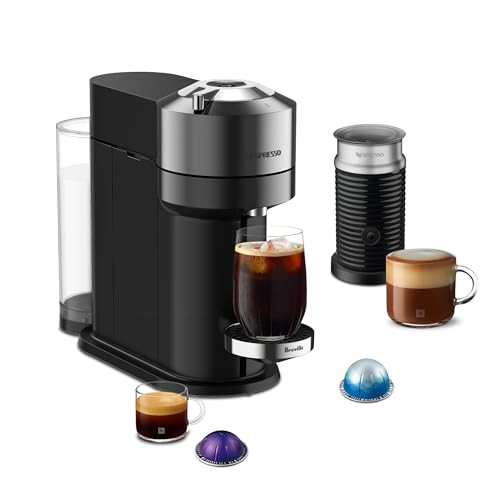 Nespresso Vertuo Next Deluxe Coffee and Espresso Maker, Pure Chrome with Aeroccino Milk Frother,1.1 liter, Black,Dark Chrome | Amazon (US)