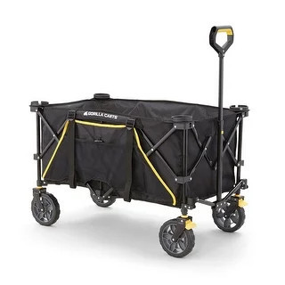 Gorilla Carts 7 Cubic Feet Foldable Utility Beach Wagon w/ Oversized Bed, Black - 13.5 | Bed Bath & Beyond