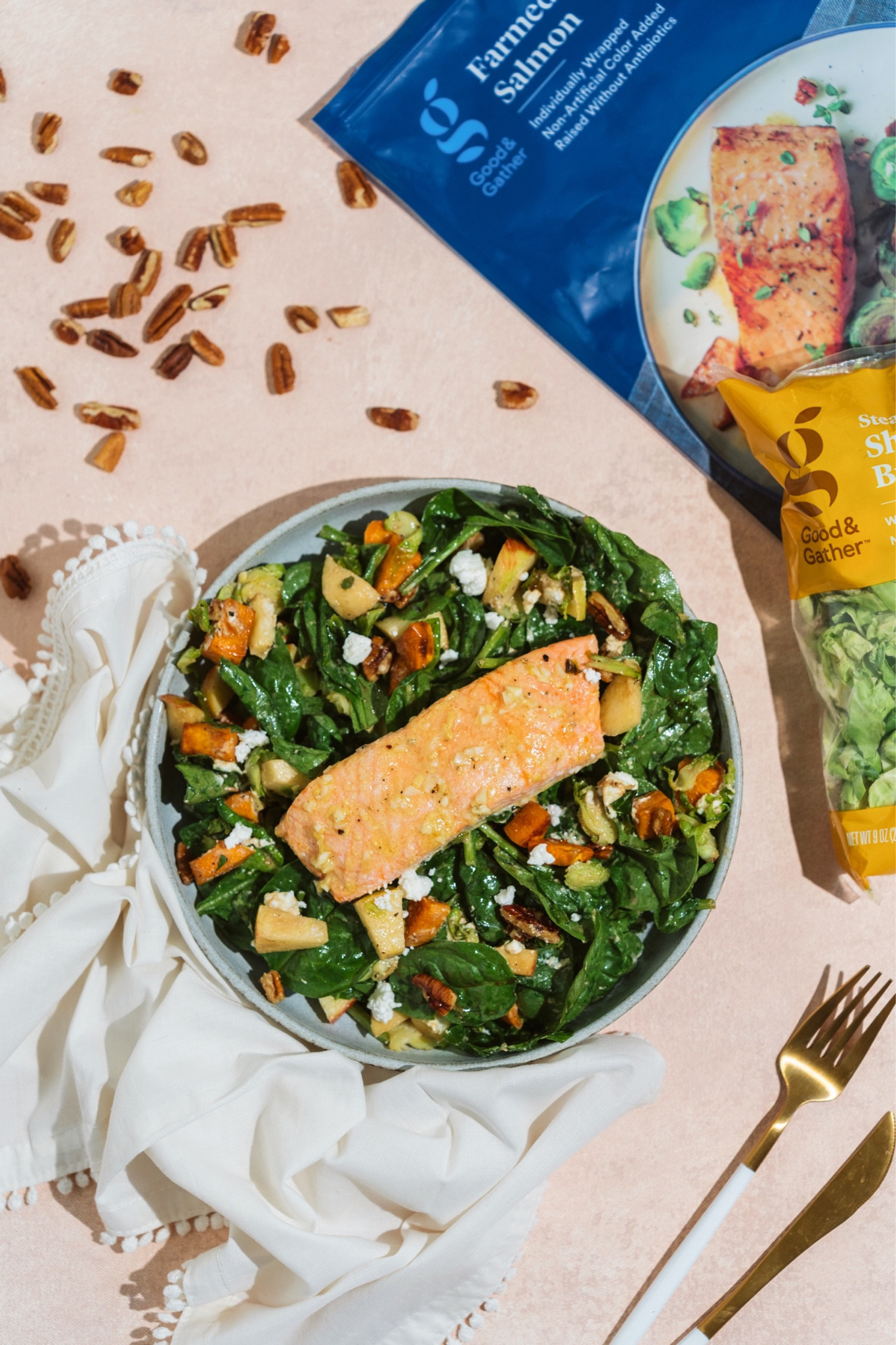 Easily make a Fall Harvest Salad w/ Honey Mustard Salmon using all ingredients from Target’s affordable and convenient Good & Gather line!  #TargetPartner #Target #TargetStyle 

#LTKhome #LTKSeasonal