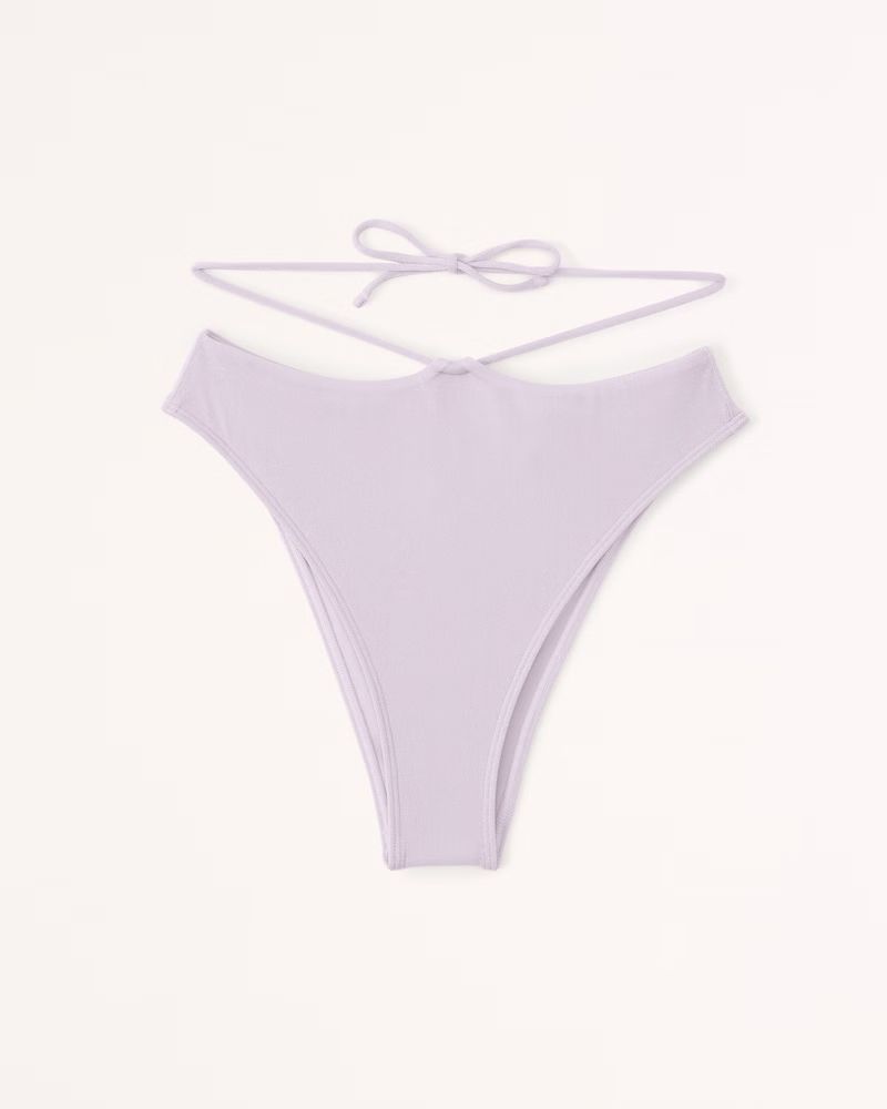 Women's Shimmer Strappy High-Waist High-Leg Cheeky Bottoms | Women's Swimwear | Abercrombie.com | Abercrombie & Fitch (US)