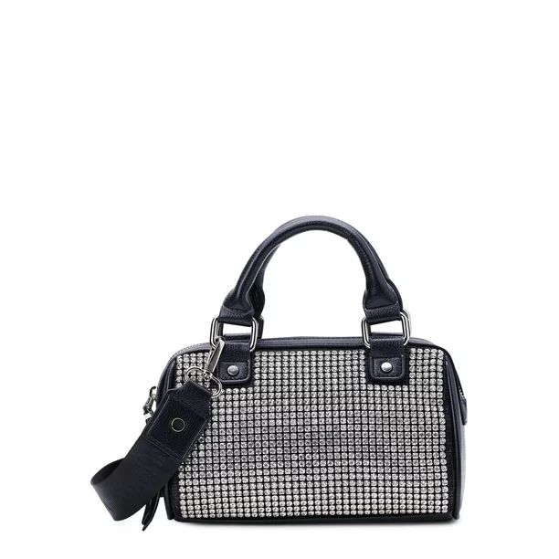 Madden NYC Women's Crystal Barrel Handbag, Black | Walmart (US)