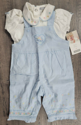 Baby Girl New Vintage Carter's 6 Month Sweet Daisy 2pc Blue Overalls Outfit  | eBay | eBay US