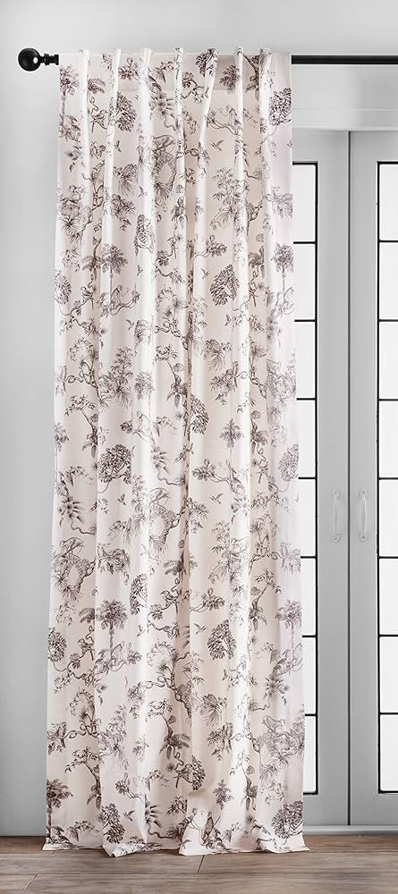 Maison d' Hermine Curtain 100% Cotton One Panel 50"x84" Light-Filtering Sheer, Easy Hanging with ... | Amazon (US)