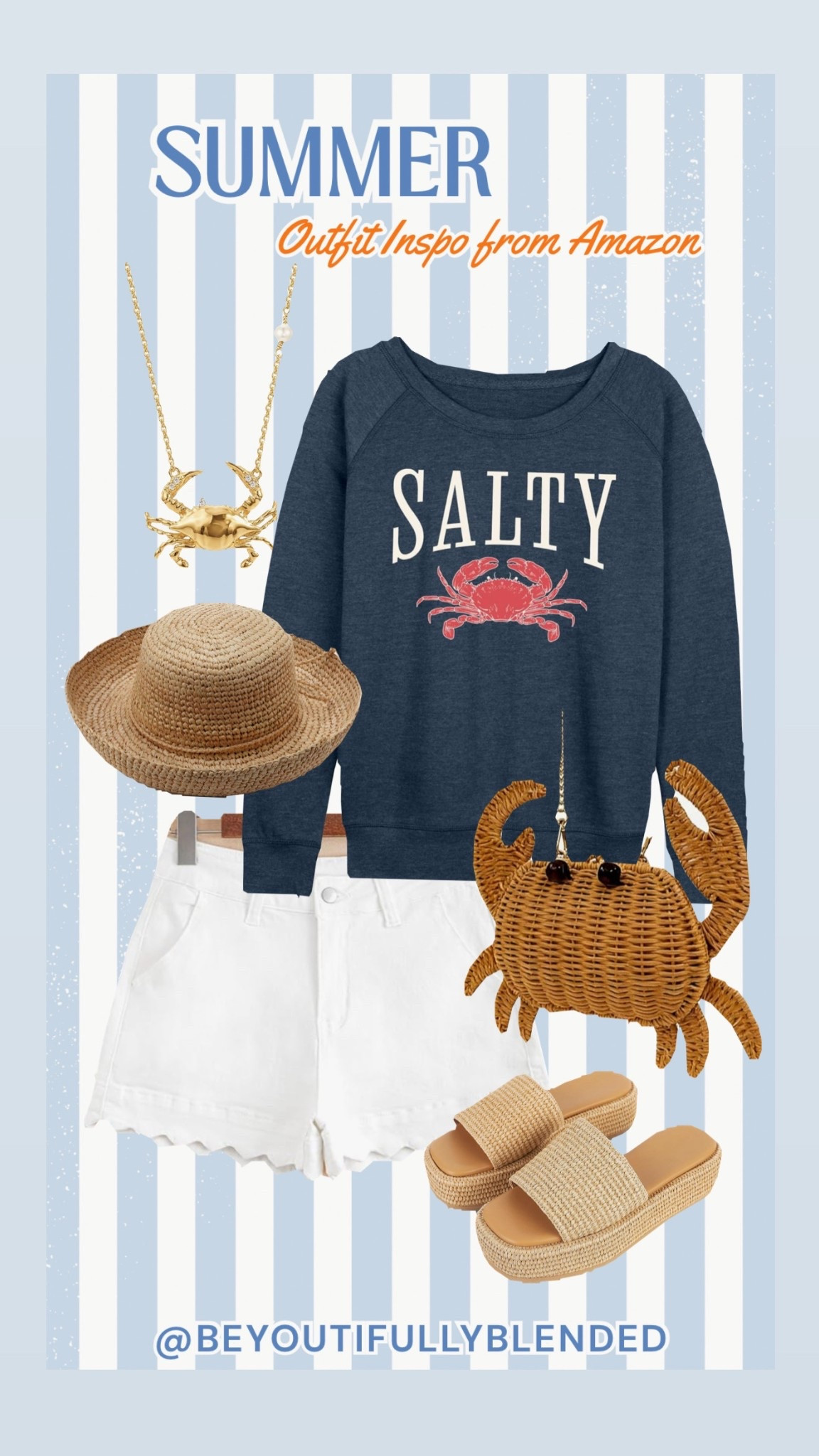 
Salty air, sun-kissed style ☀️🦀
This easy summer look is giving beach day to boardwalk dinner with zero effort. I’m loving the mix of comfy + coastal charm—lightweight layers, breezy shorts, and the cutest crab details to tie it all together.

Paired with woven slides, a straw hat, and the most fun statement bag… because summer outfits should feel just as fun as they look 🤍

Everything is linked for you to shop and style your own salty summer moment!

#LTKSeasonal #LTKStyleTip #LTKFinds #SummerStyle #CoastalVibes #BeachOutfit #BeYoutifullyBlended

#LTKSeasonal #LTKootd #LTKTravel