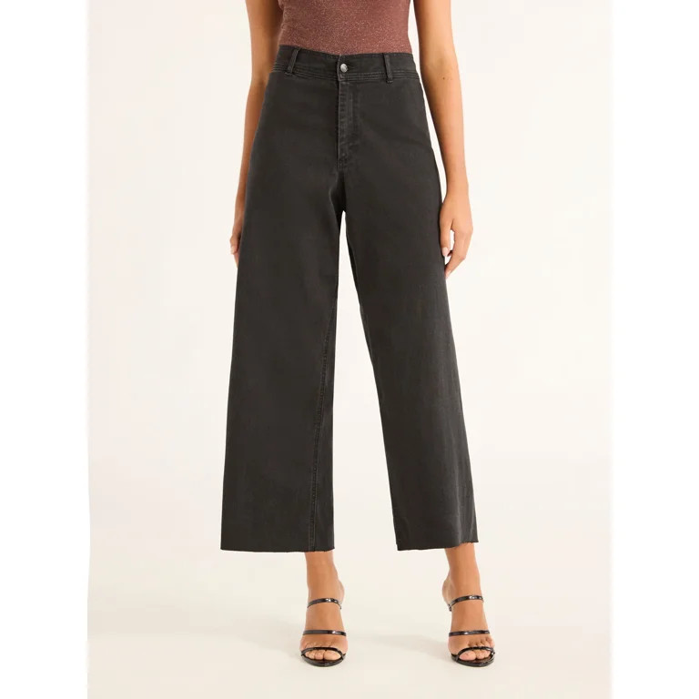 Sofia Jeans Women's Margot Wide Crop Super High Rise Jeans, 27" Inseam, Sizes 0-20 | Walmart (US)