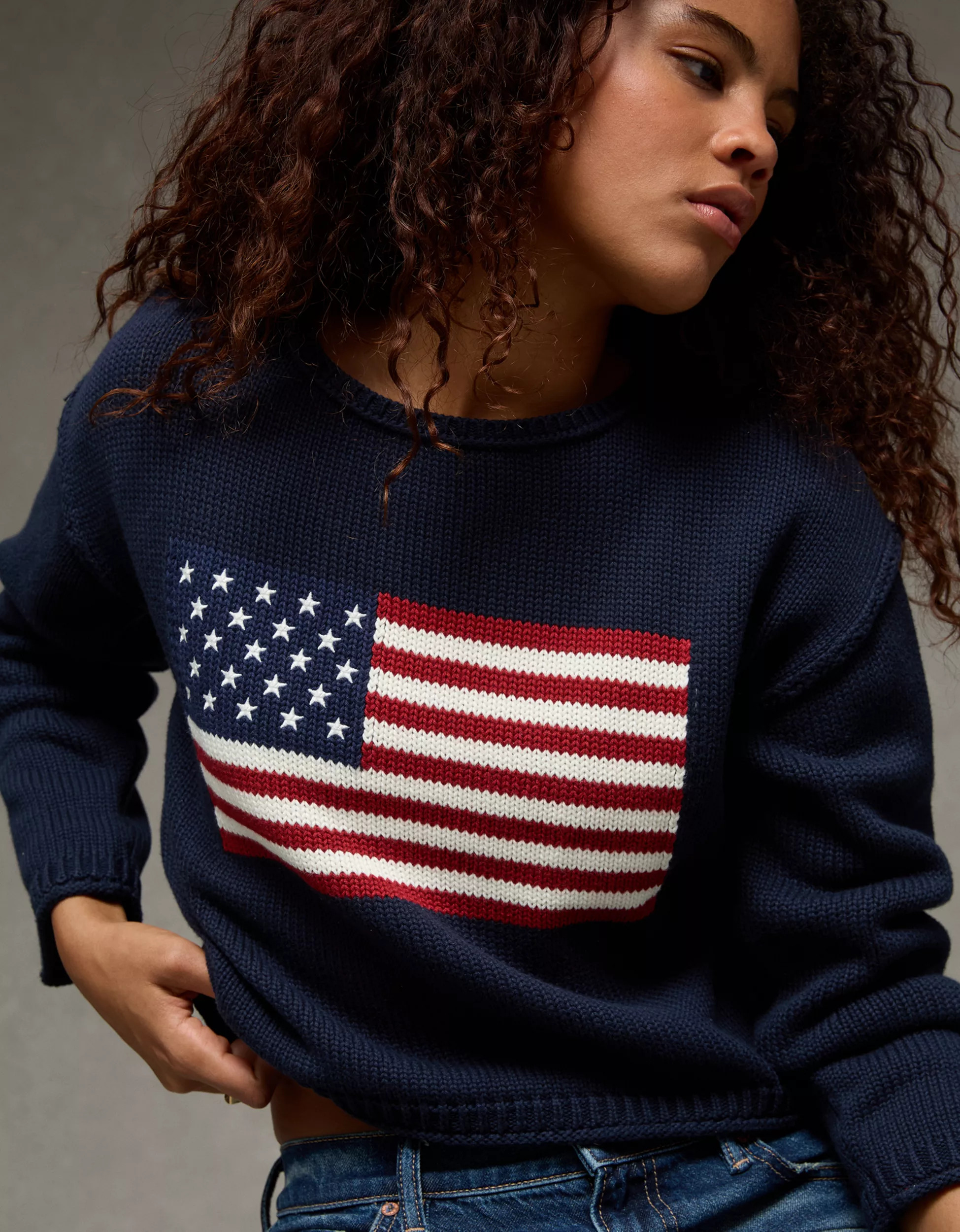 AE American Flag Graphic Sweater | American Eagle Outfitters (US & CA)