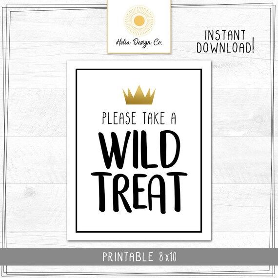 Where the Wild Things Are  Take a Wild Treat  Party Sign  | Etsy | Etsy (US)