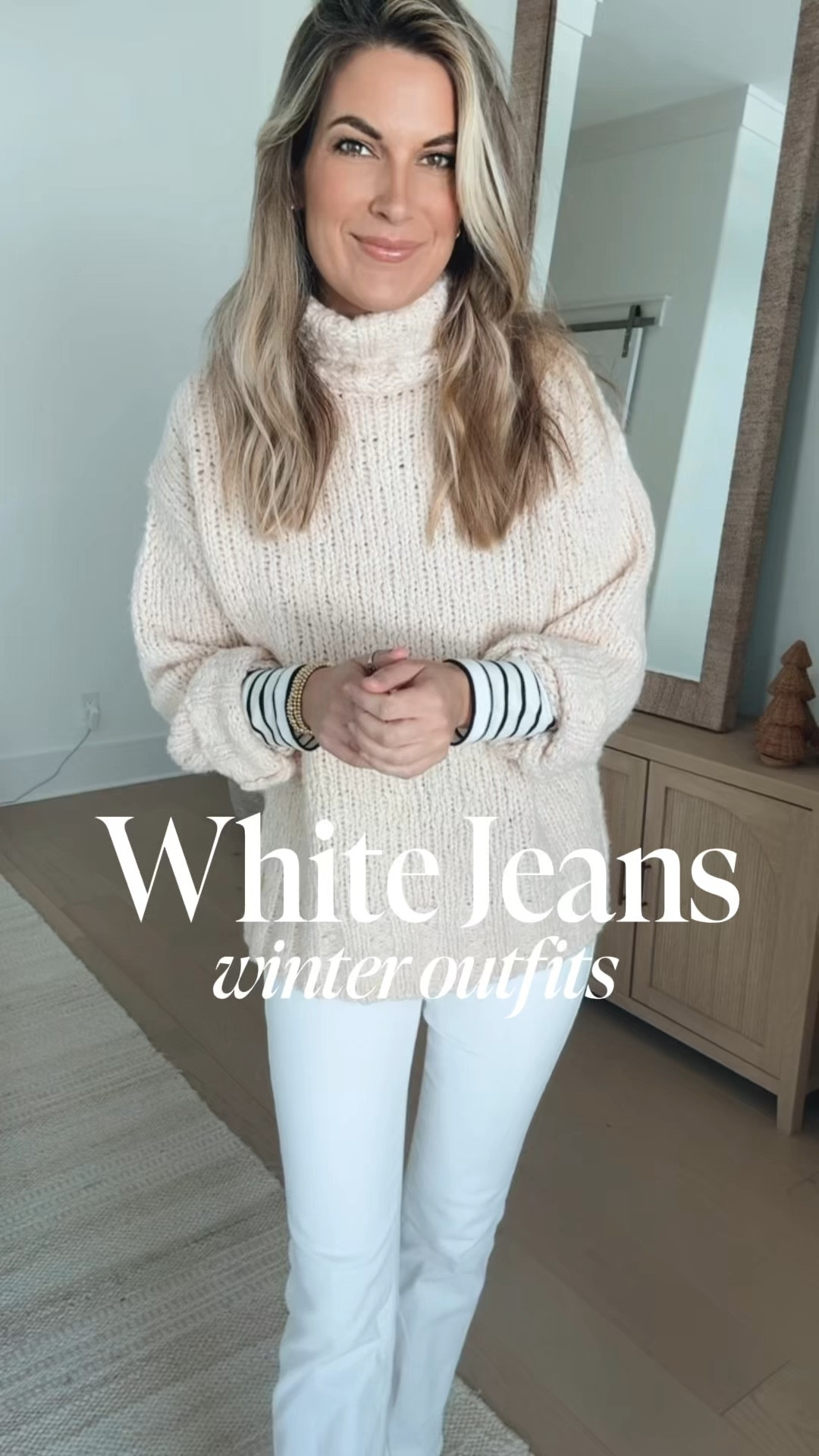 Use my discount code on these white jeans.  RACHELXSPANX. I am 5’11” wearing small tall.  Shoes true to size. 

I have xs in the striped tee, s/m in the oversized sweater. Xs in the nursing friendly top. Small in the knit blazer. Xs in the cashsoft top. 



#LTKSaleAlert #LTKOver40 #LTKShoeCrush