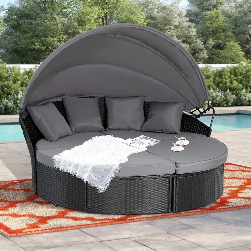 Antwan 71.7'' Wicker Outdoor Patio Daybed with Cushions | Wayfair North America