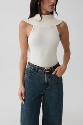 Ellen Knit Sleeveless Top / Ivory | MESHKI | L | MESHKI US