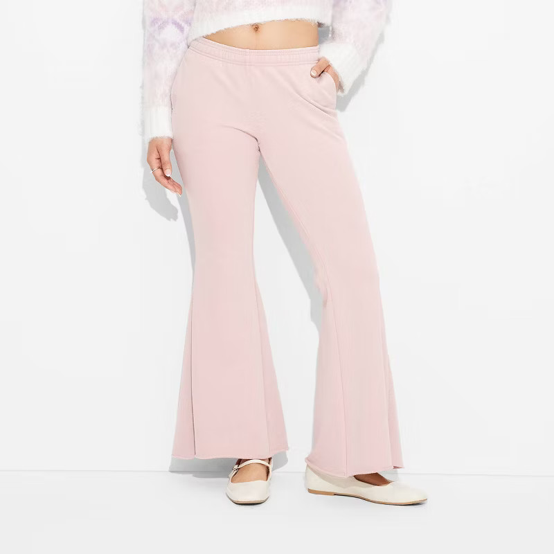 Women's Mid-Rise Washed Extreme Flare Sweatpants - Wild Fable™ | Target