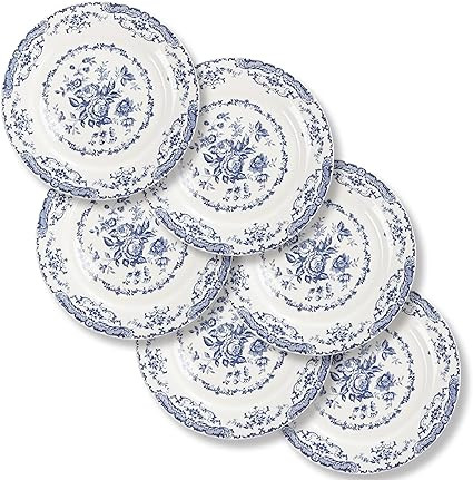 Dinner Plates, Ceramic Plates Set of 6, Kitchen Plates Microwave Safe Plates, White Plates Desser... | Amazon (US)