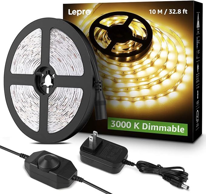 Lepro LED Strip Light, 32.8Ft Dimmable Vanity Lights, 3000K Super Bright LED Tape Lights, 600 LED... | Amazon (US)