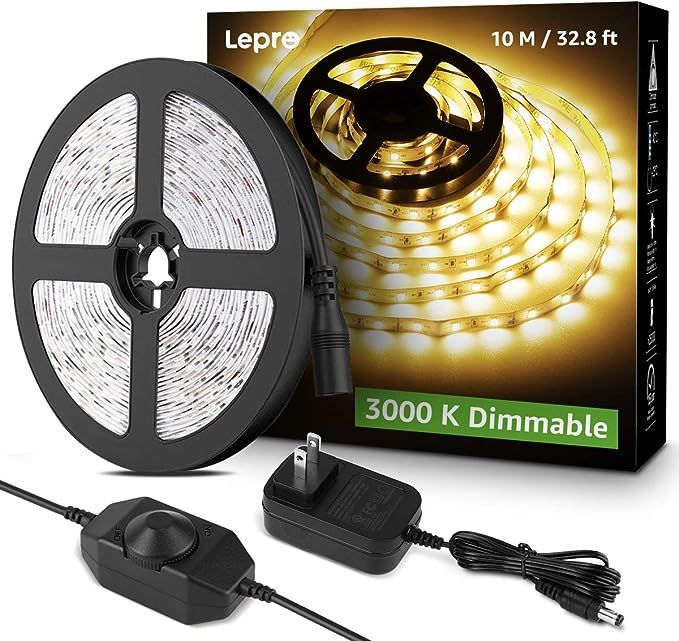 Lepro LED Strip Light, 32.8Ft Dimmable Vanity Lights, 3000K Super Bright LED Tape Lights, 600 LED... | Amazon (US)