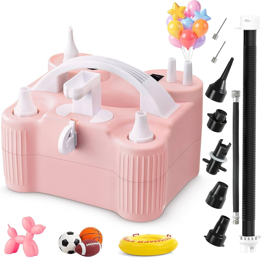 4-in-1 Electric Balloon Pump for All Balloons,Portable Dual Nozzle 600W Air Pump for Balloons,Hig... | Amazon (US)