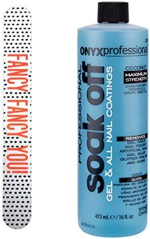 Onyx Professional Soak Off Nail Polish Remover Kit With 7" Fashion Nail File, 16 Fl Oz | Amazon (US)
