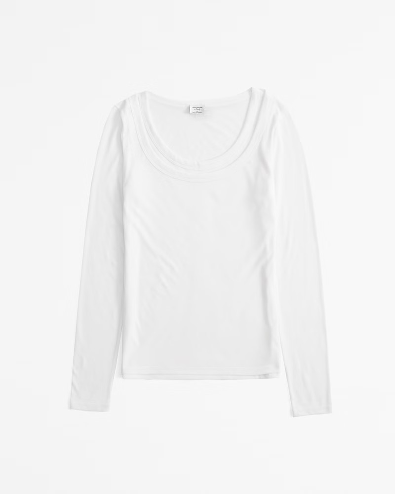 Women's Long-Sleeve Balletic Scoopneck Top | Women's Tops | Abercrombie.com | Abercrombie & Fitch (US)