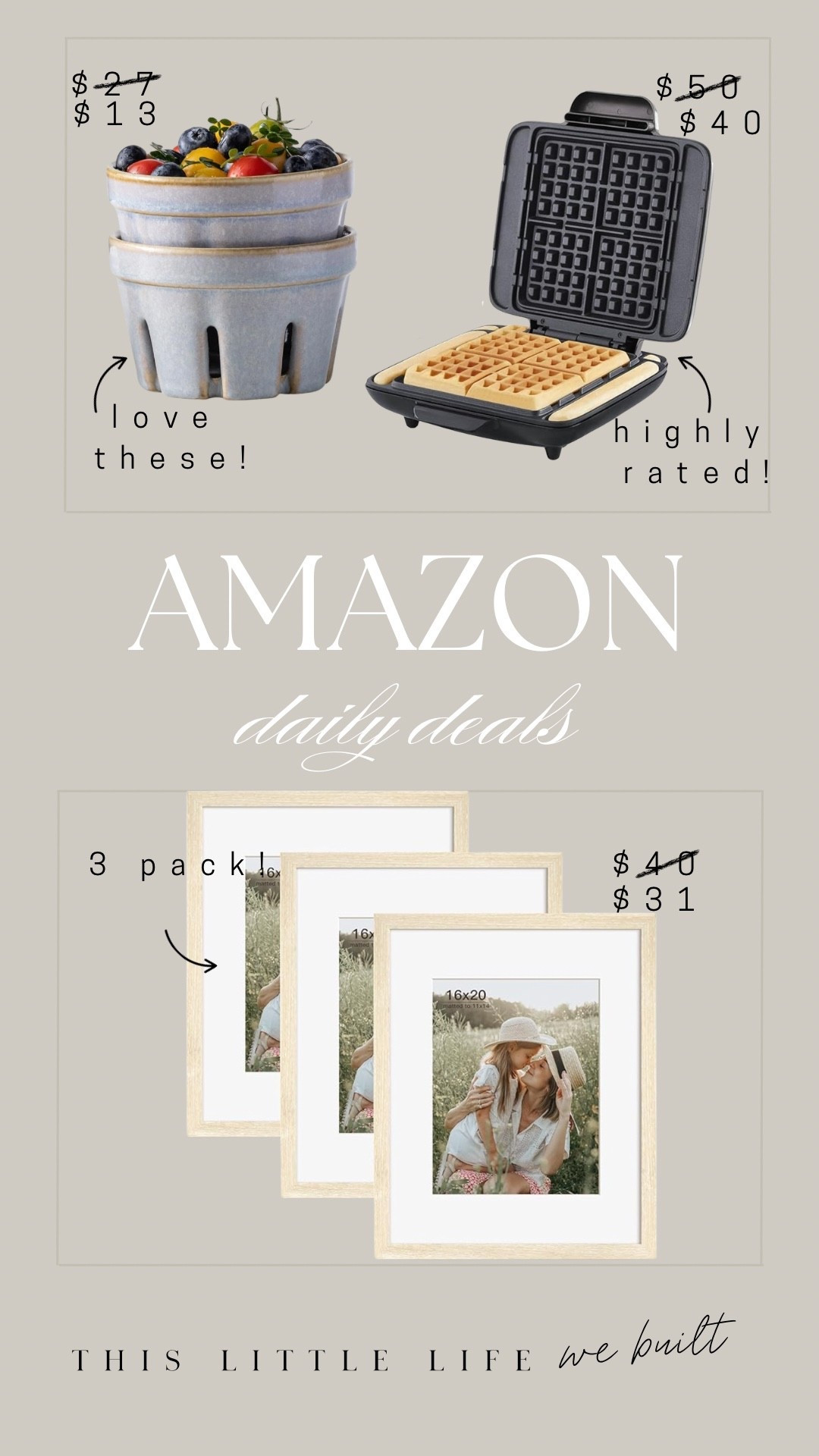 Amazon daily deals! 


Waffle maker, picture frames, gallery wall, berry bowl, Amazon home, affordable home 

#LTKU #LTKHome #LTKSaleAlert