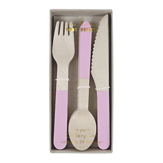 Pink Wooden Cutlery Set | Ellie and Piper