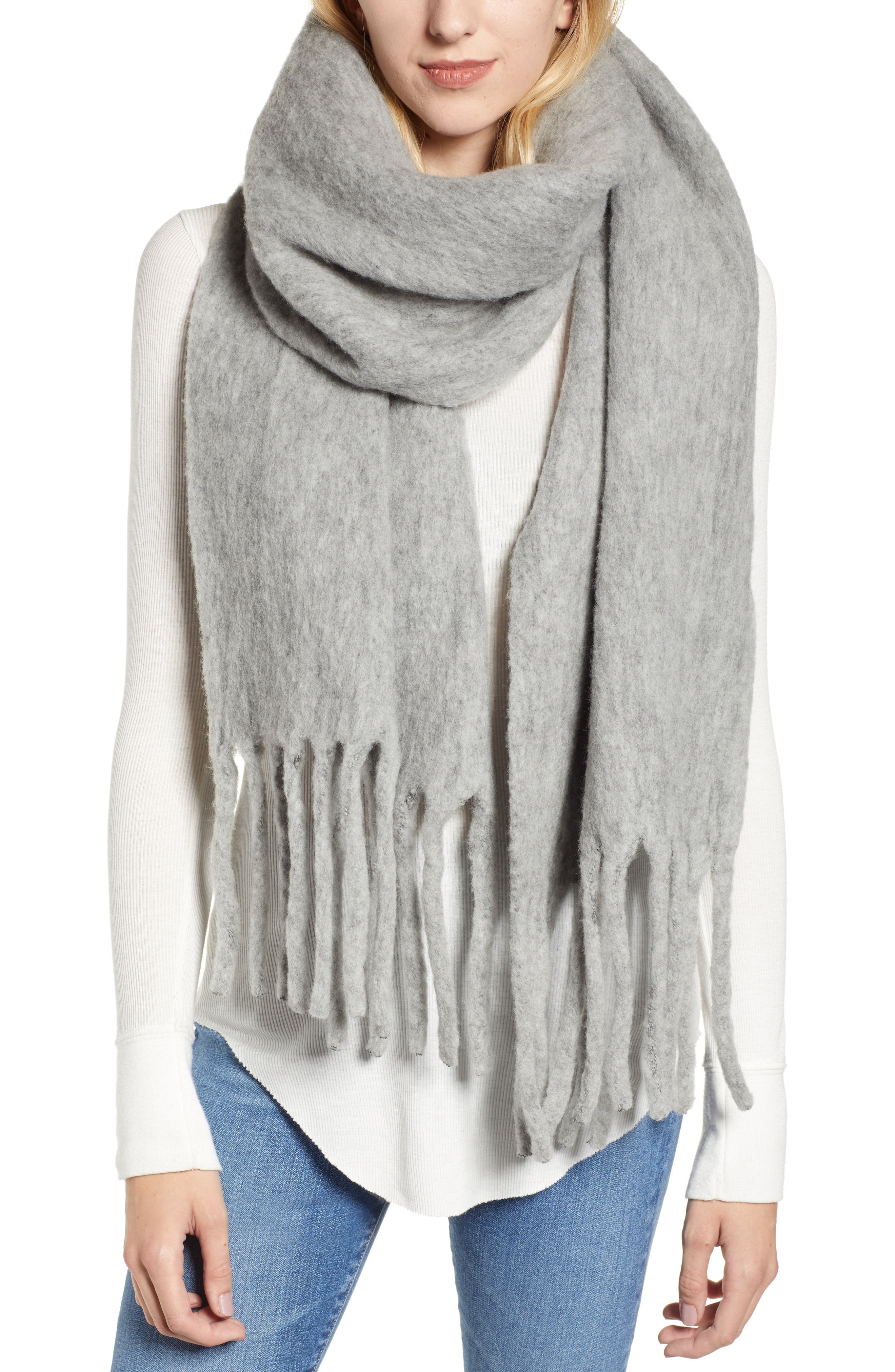 Women's Allsaints Solid Brushed Wool Blanket Scarf | Nordstrom