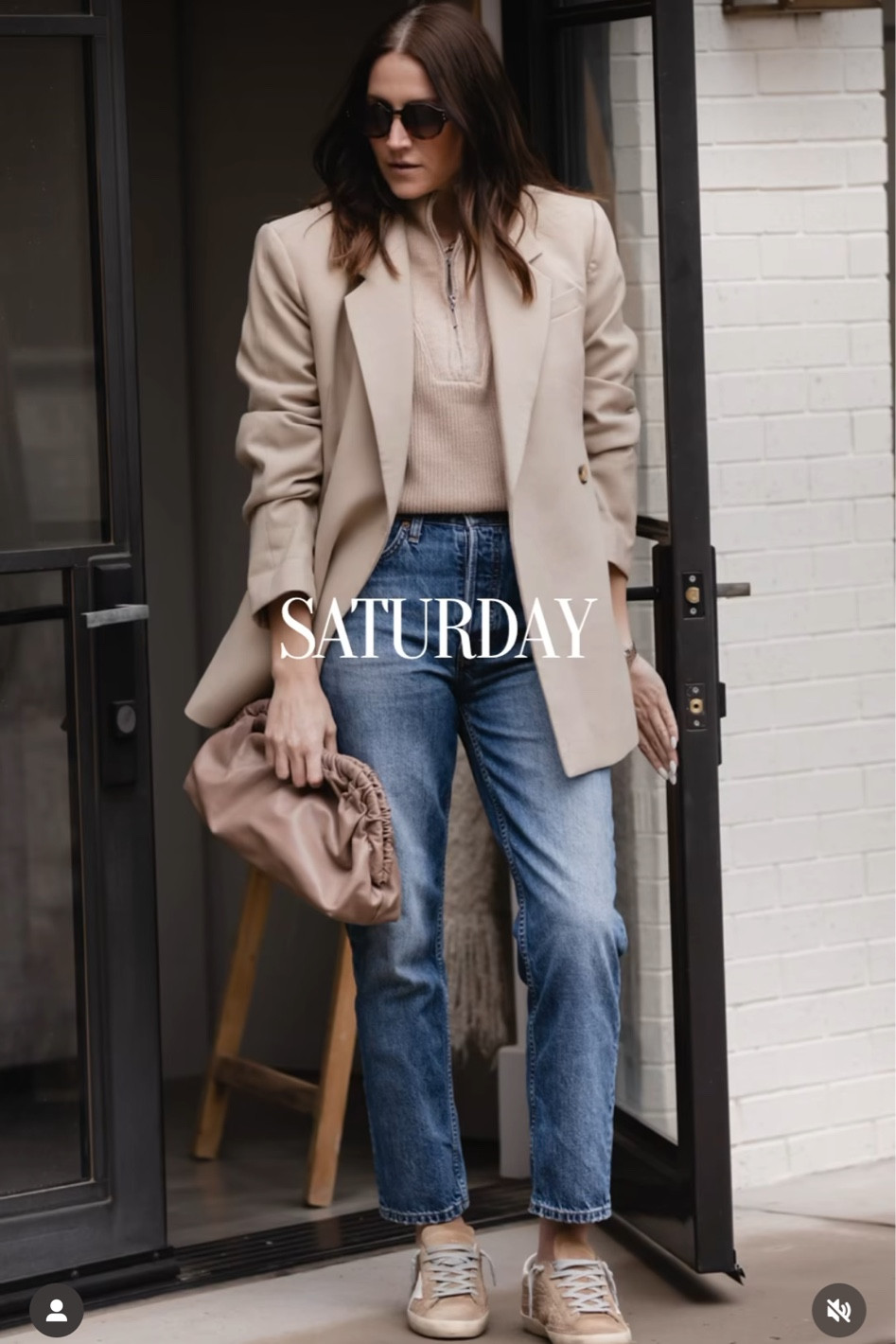 Tan blazer, jeans, half zip

#LTKstyletip #LTKVideo #LTKover40