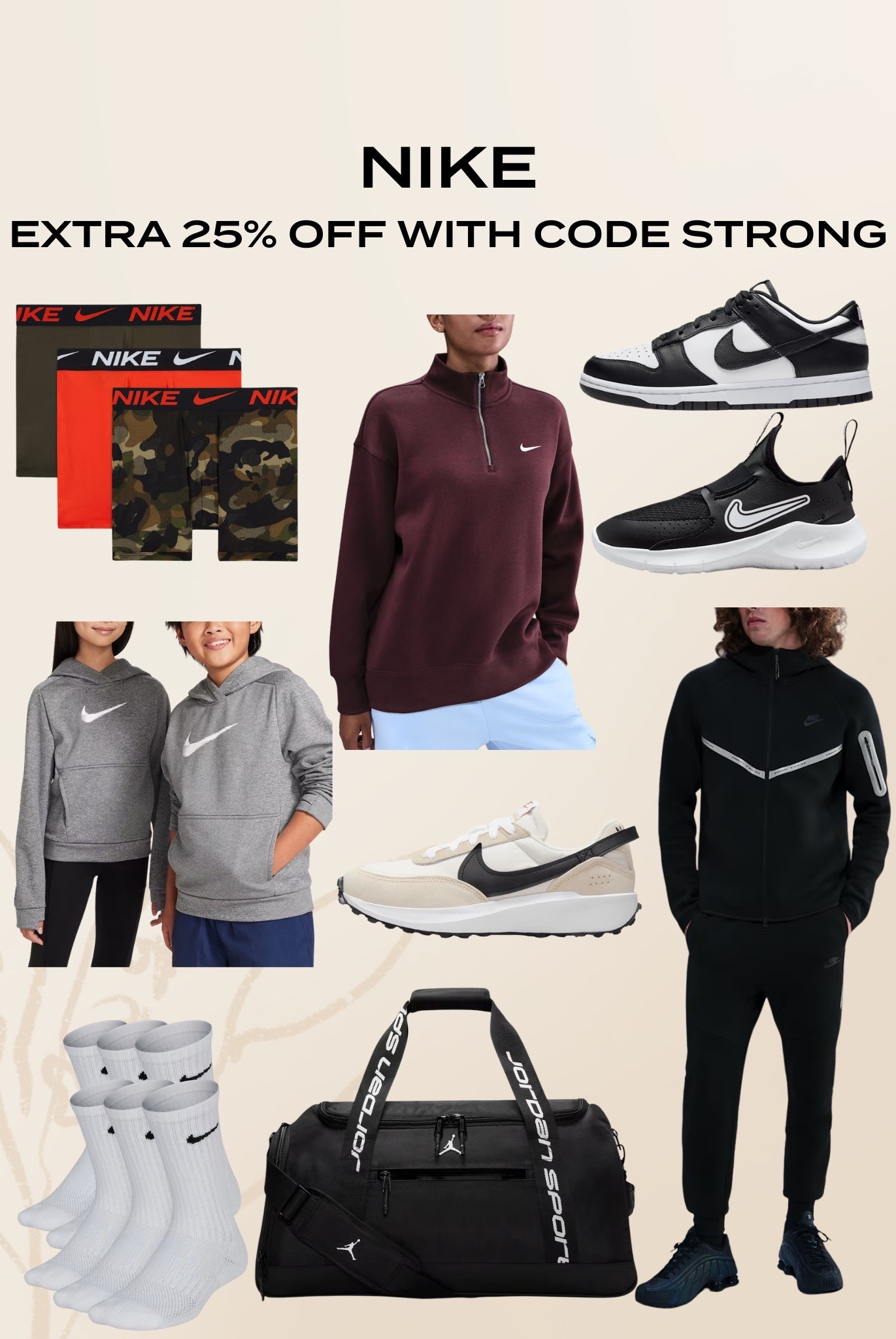 Nike extra 25% off with code STRONG

#LTKSaleAlert #LTKHoliday