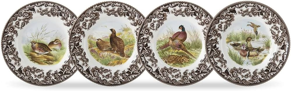 Spode Woodland Canape Plates 6.5” | Set of 4 Mini Appetizer Plates with Assorted Bird Motifs | ... | Amazon (US)