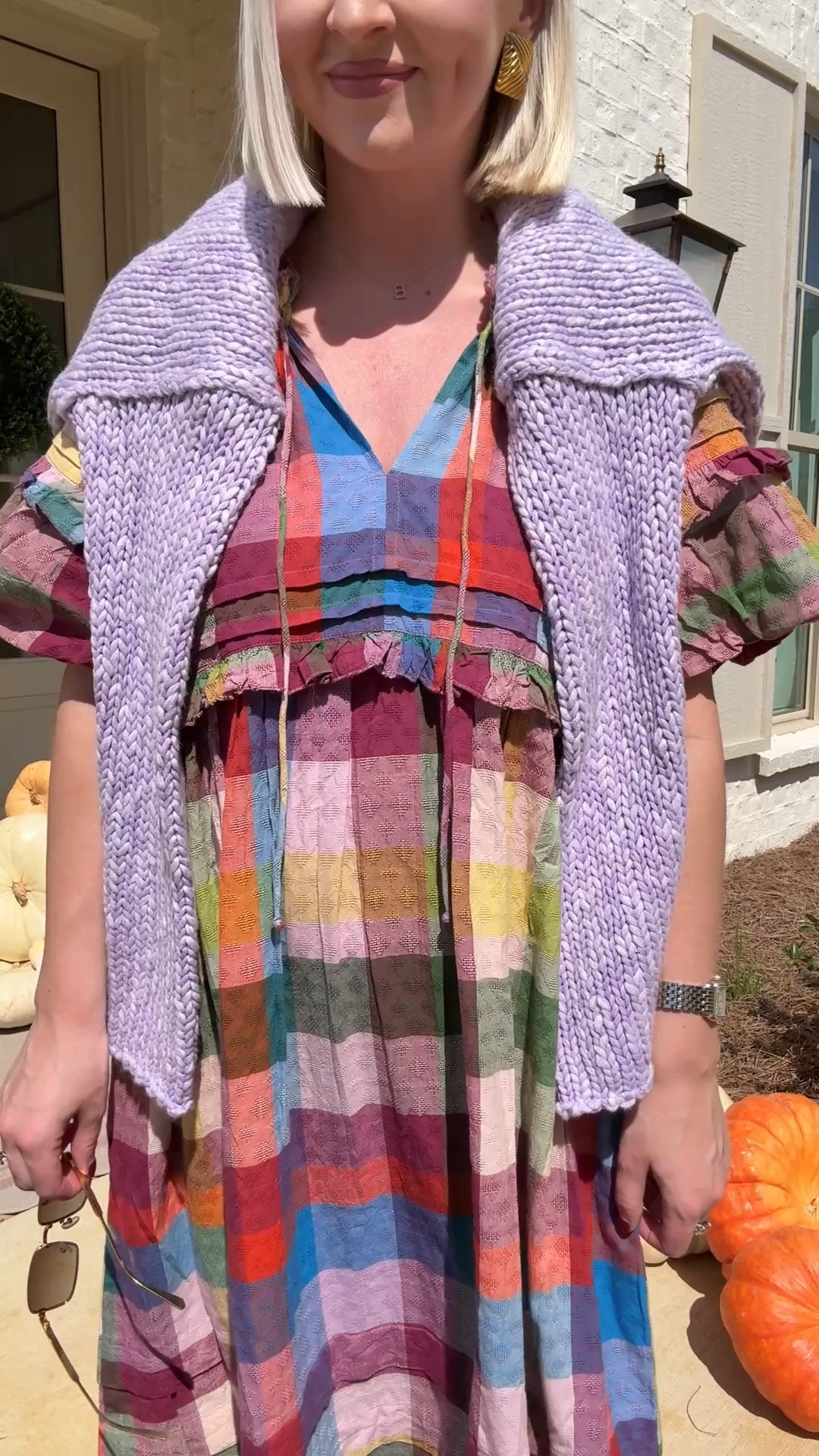 Fall rainbow plaid maxi dress / bump friendly dress / bump friendly fall outfit 
Size: XS

#LTKPetite #LTKBump #LTKSeasonal