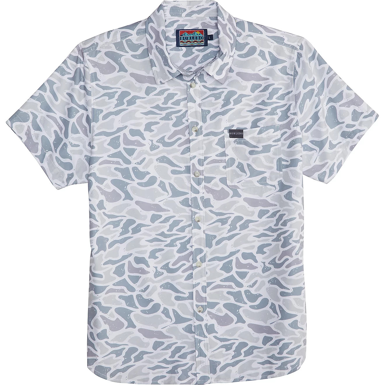 BURLEBO Men's Performance Button-Up Short Sleeve Shirt | Academy Sports + Outdoors