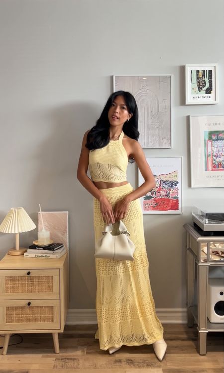 SPRING OUTFIT / Matching set, yellow outfit, crochet, vacation outfit, maxi skirt, style guide, outfit inspo

#LTKstyletip #LTKSeasonal #LTKFestival
