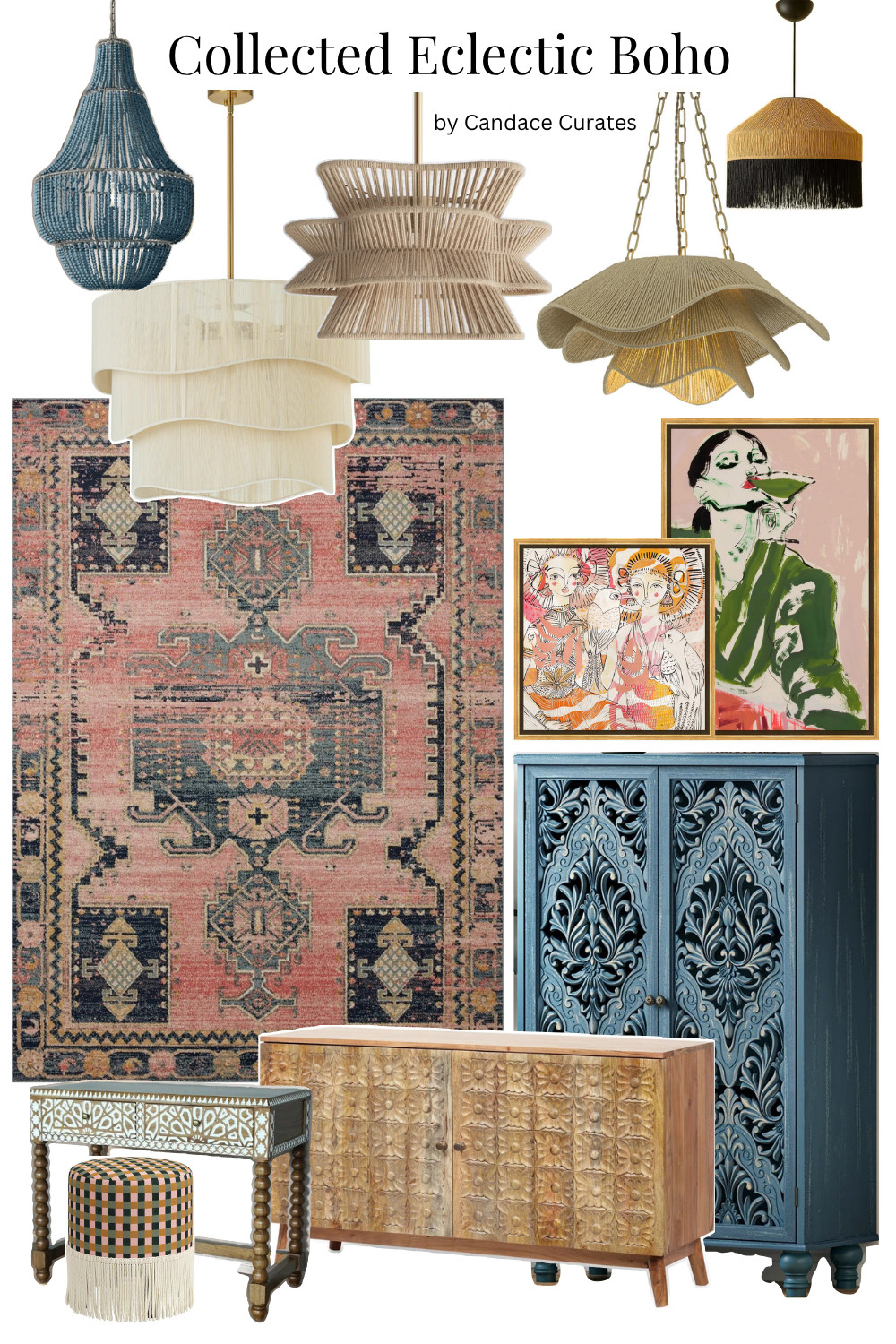 Boutique hotel inspired interiors with layered lighting, artisan furniture, sculptural forms, vintage-inspired rugs, and collected pieces that create warmth, personality, and depth.

Shop the look. 

 #LTKU #LTKOver40 #LTKHome