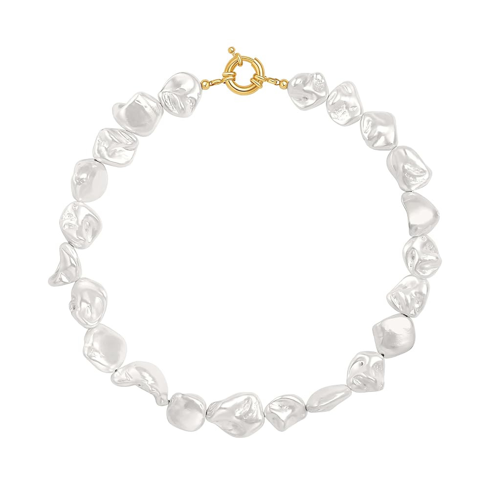 Aobei Pearl Handmade Single Cultured Freshwater Pearl Choker Necklace for Women Genuine Leather J... | Amazon (US)