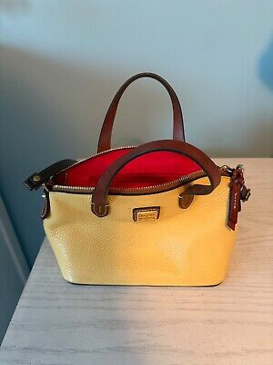 Dooney And Bourke Small Domed Satchel Yellow Pebble Grain Leather  | eBay | eBay US