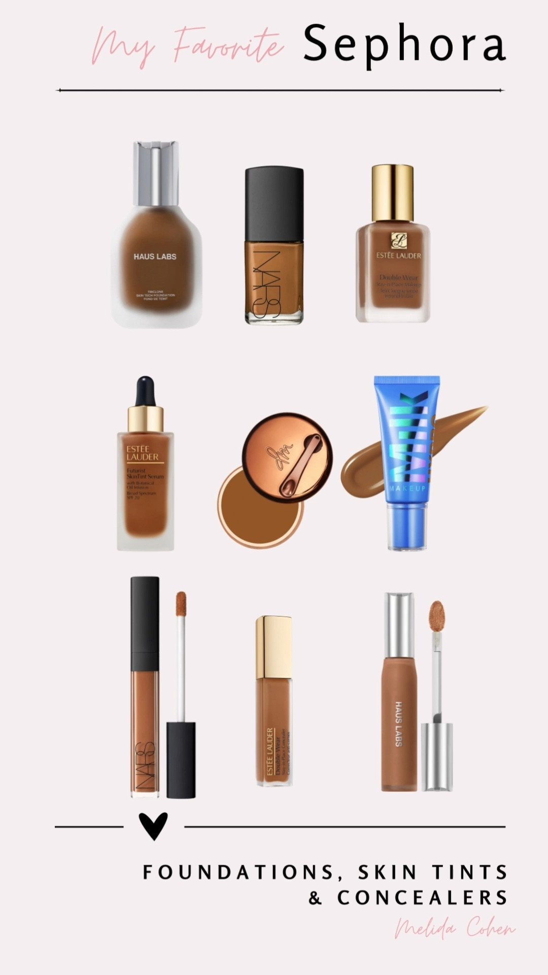 My favorite foundations, skin tints and concealers found at Sephora!

#makeup #makeupILove #foundation #concealer #skintint #esteelauder #danessamyricks #hauslabs #nars #milkmakeup

#LTKBeauty