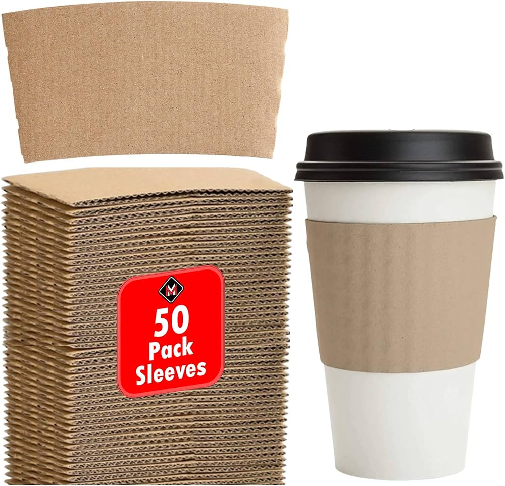 Mr Miracle Disposable Brown Coffee Sleeves - Eco-Friendly Kraft Jacket Beverage Sleeves for Paper... | Amazon (US)