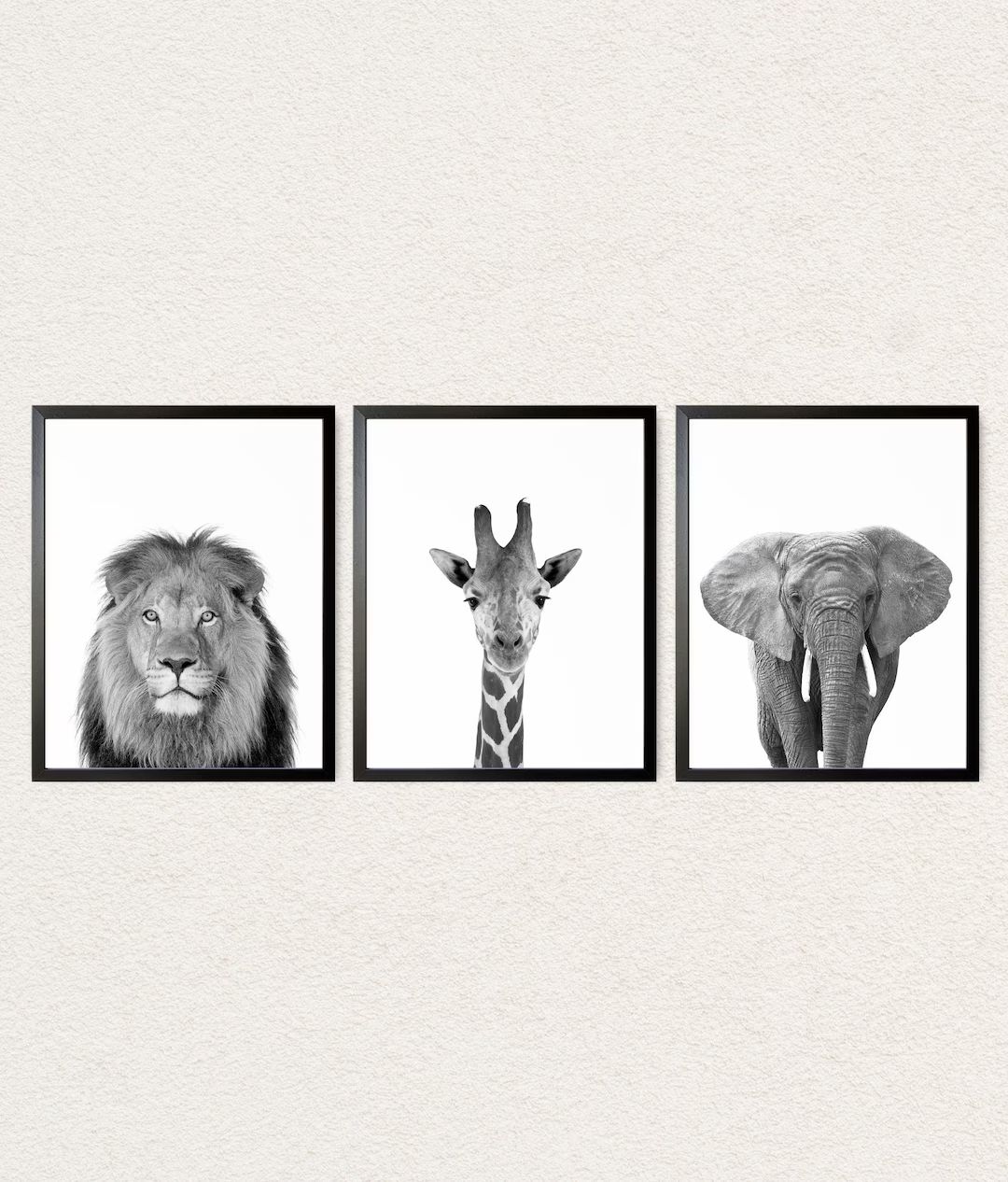 Black and White Animal Prints Safari Animals Nursery Prints - Etsy | Etsy (US)