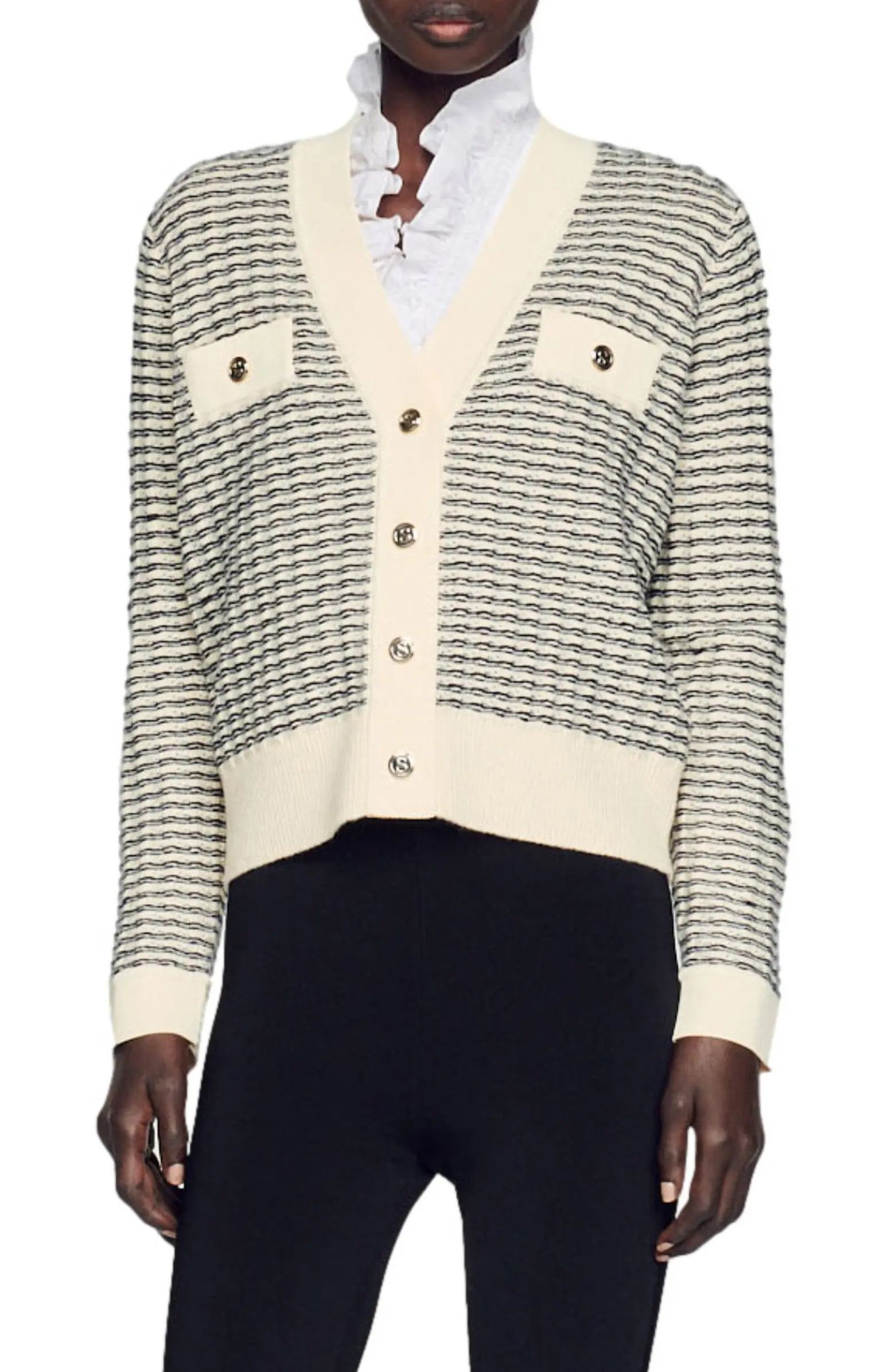 Stripe Wool & Cashmere Cardigan | Nordstrom