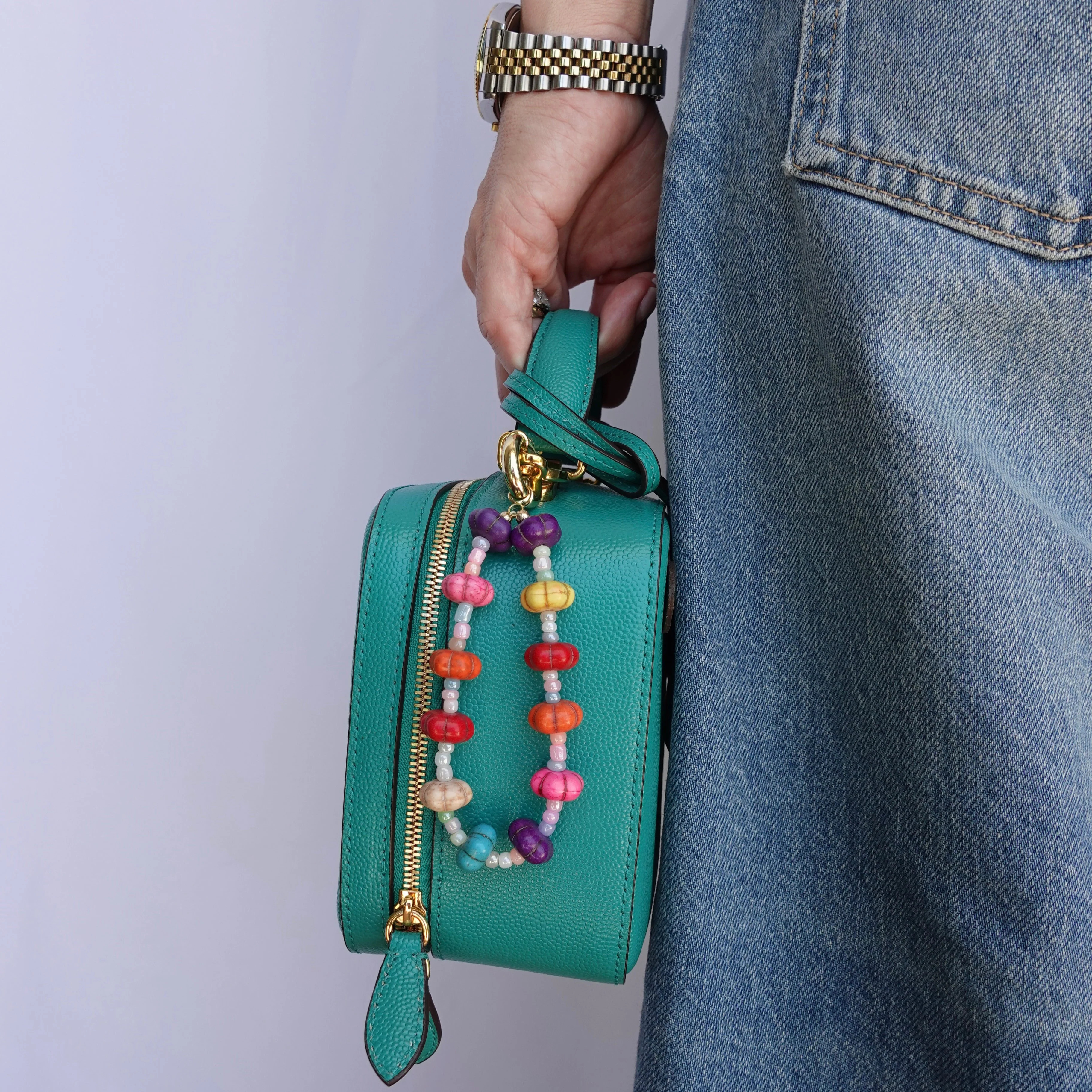 Howlite Pumpkin Bag Charm – Fall Seasonal Gift | Back To School Jewelry Gift for Kids | 18k Gol... | Community Gems