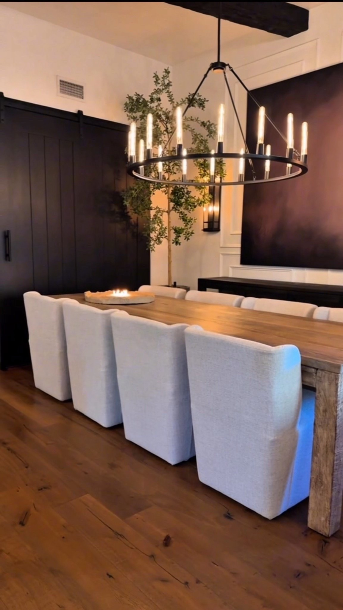 Still not over how this dining space turned out 🤎 the soft chairs, warm lighting, and the chandelier tie it all together.

#DiningRoomInspo #NeutralHome #CozyInteriors #HomeDecorGoals #WarmMinimalism #InteriorInspo #ModernHome #HomeDesign #DecorLovers 

#LTKStyleTip #LTKHome #LTKU