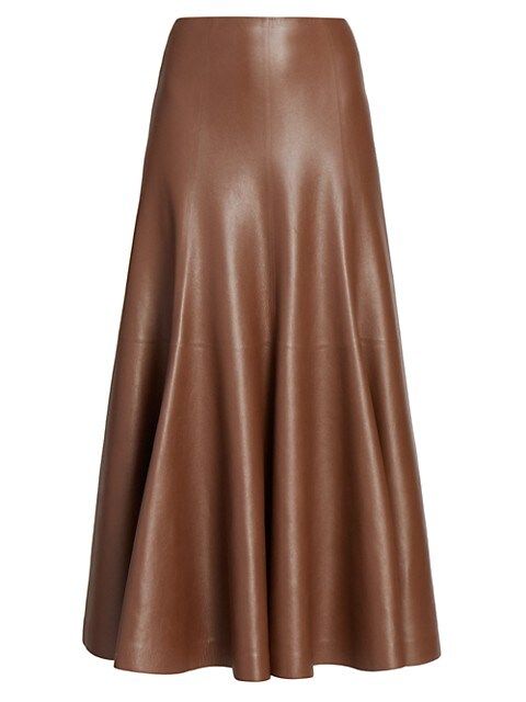 Leather A-Line Midi Skirt | Saks Fifth Avenue