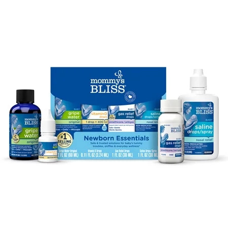 Mommy's Bliss Newborn Set, Included Gripe Water, Vitamin D, Gas Relief, Saline Drops, 4 Count | Walmart (US)