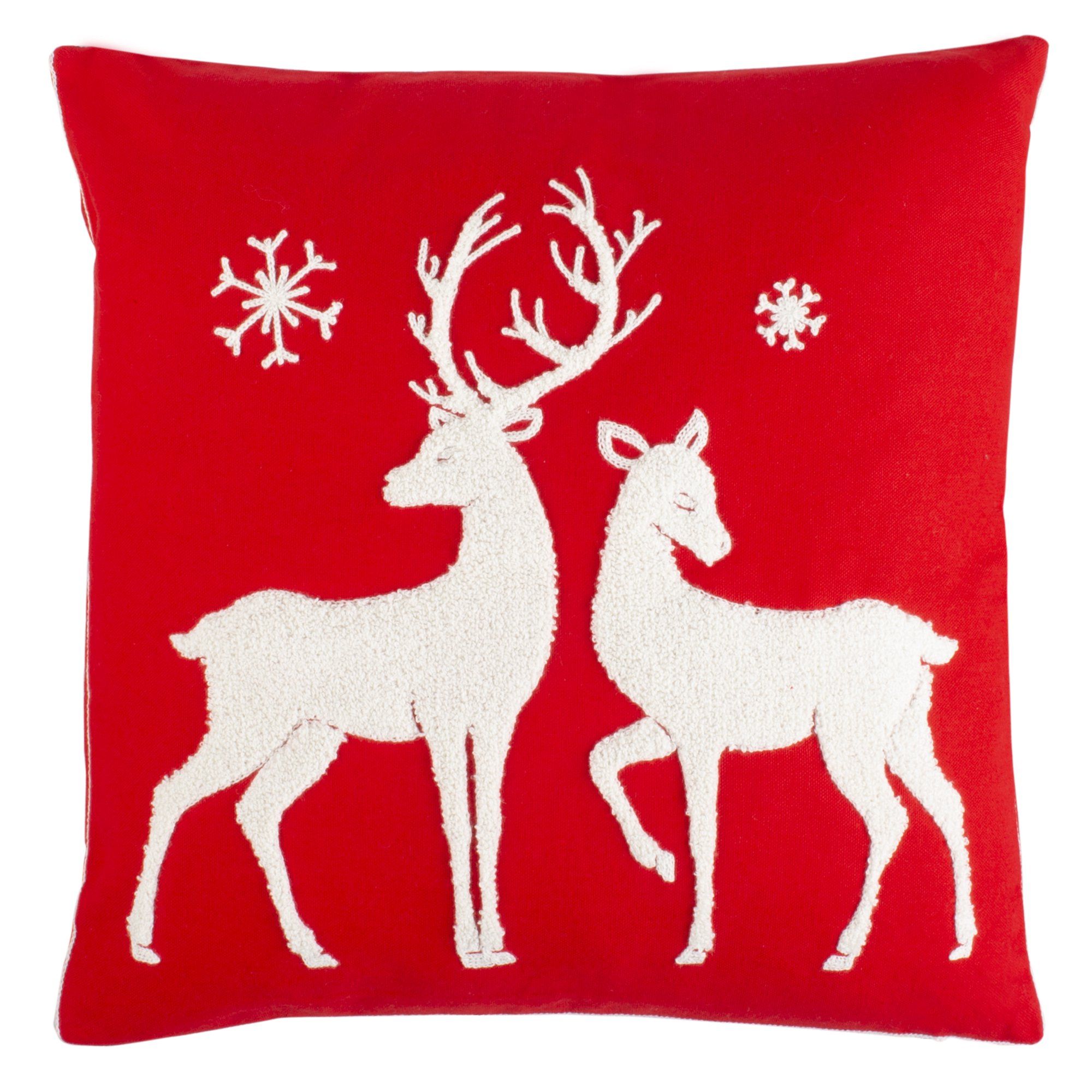 Safavieh Mitzi Christmas Reindeer 18" x 18" Decorative Holiday Pillow | Walmart (US)
