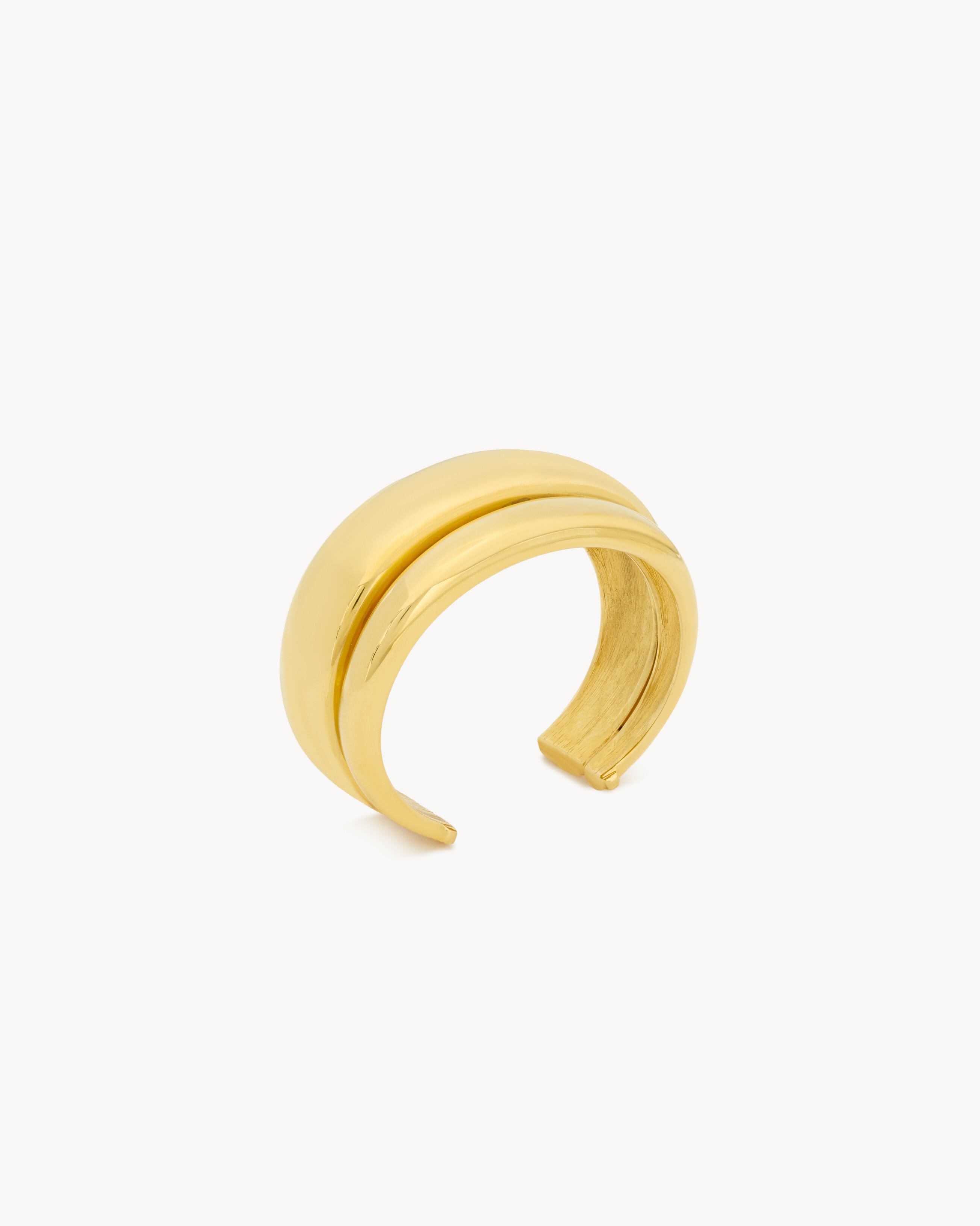 Saint Laurent Bumpy Stacked Cuff In Metal - Yellow/gold - Women - S | Saint Laurent Inc. (Global)
