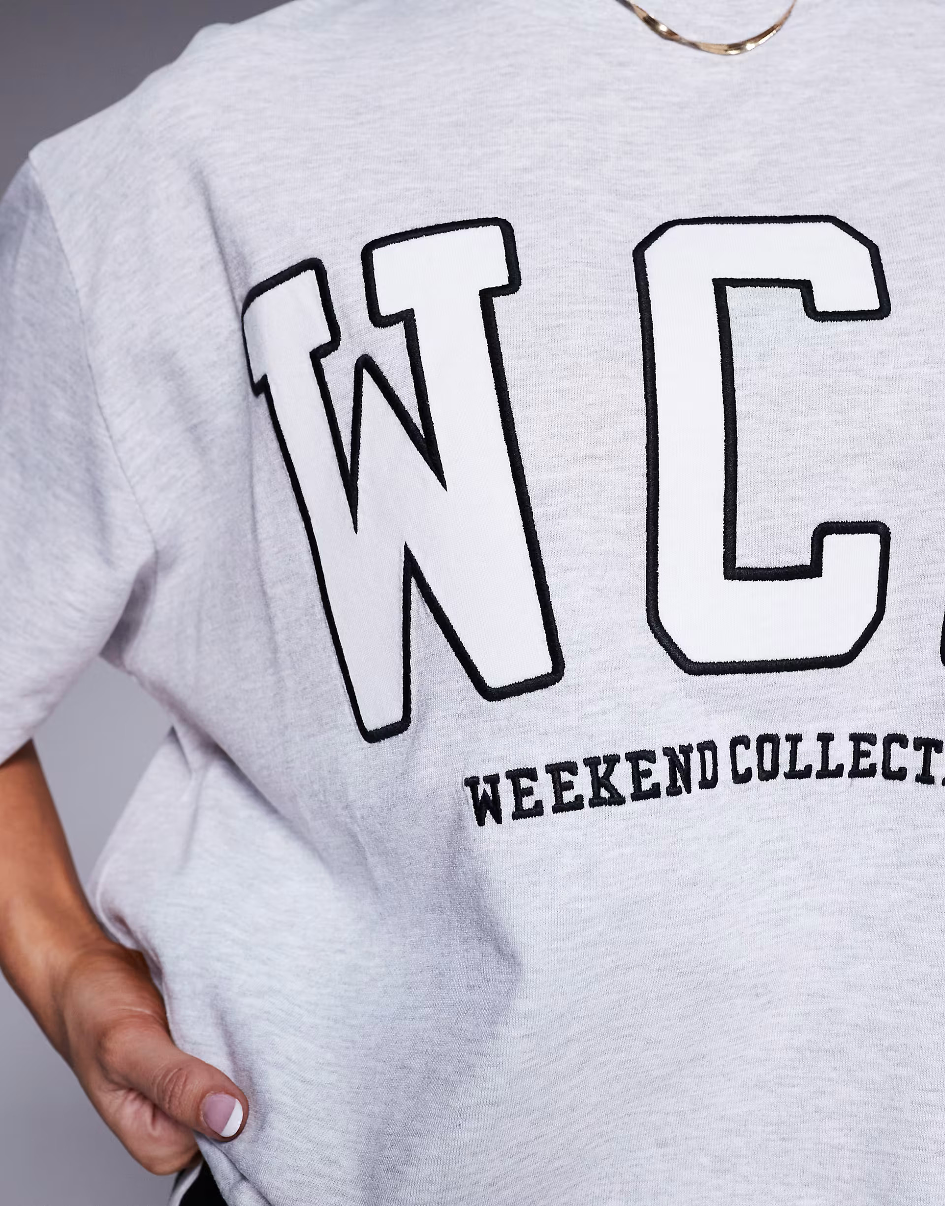 Weekend Collective Icon oversized t-shirt with embroidered WCA graphic in grey marl | ASOS | ASOS (Global)
