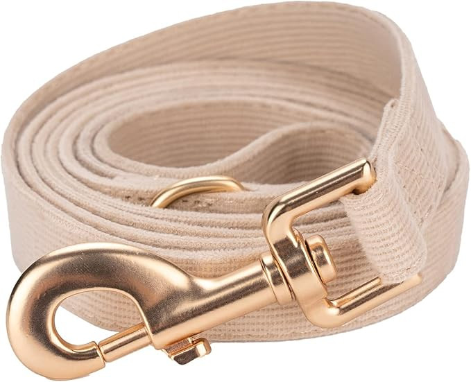 Soft Cotton Dog Leash, 5 Ft Heavy Duty Corduroy Dog Leashes with Gold Metal Hook for Small Medium... | Amazon (US)