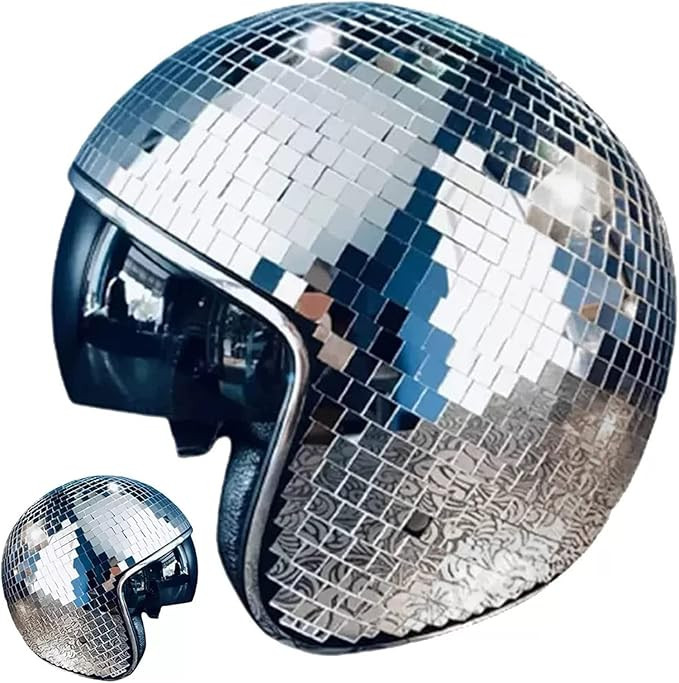 Disco Ball Helmet Party Decoration Glitter Glass Cap with Retractable Visor Cowboy Hat Novelty Fa... | Amazon (US)