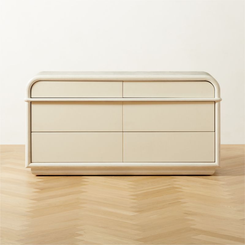 Lobos Modern 6-Drawer White Wood Dresser | CB2 | CB2
